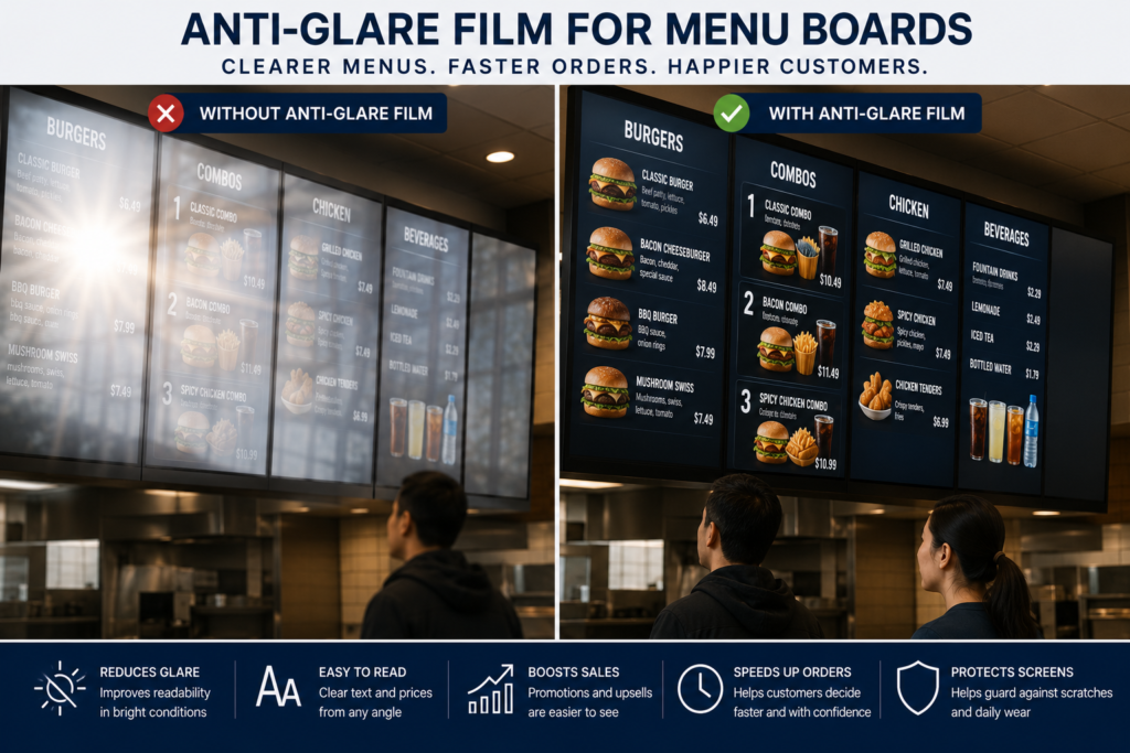 Anti-Glare Film for Menu Boards What Restaurants Should Know