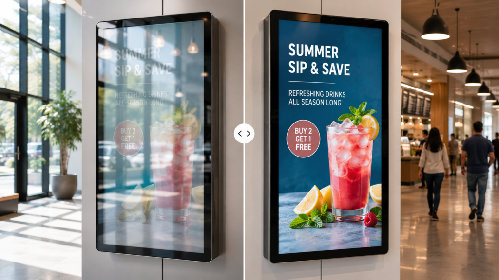 How Glare Affects Customer-Facing Digital Signage
