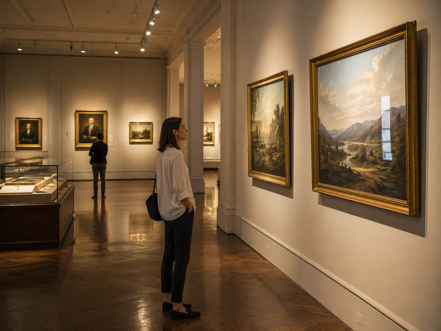 Museum and exhibit displays with anti-glare film