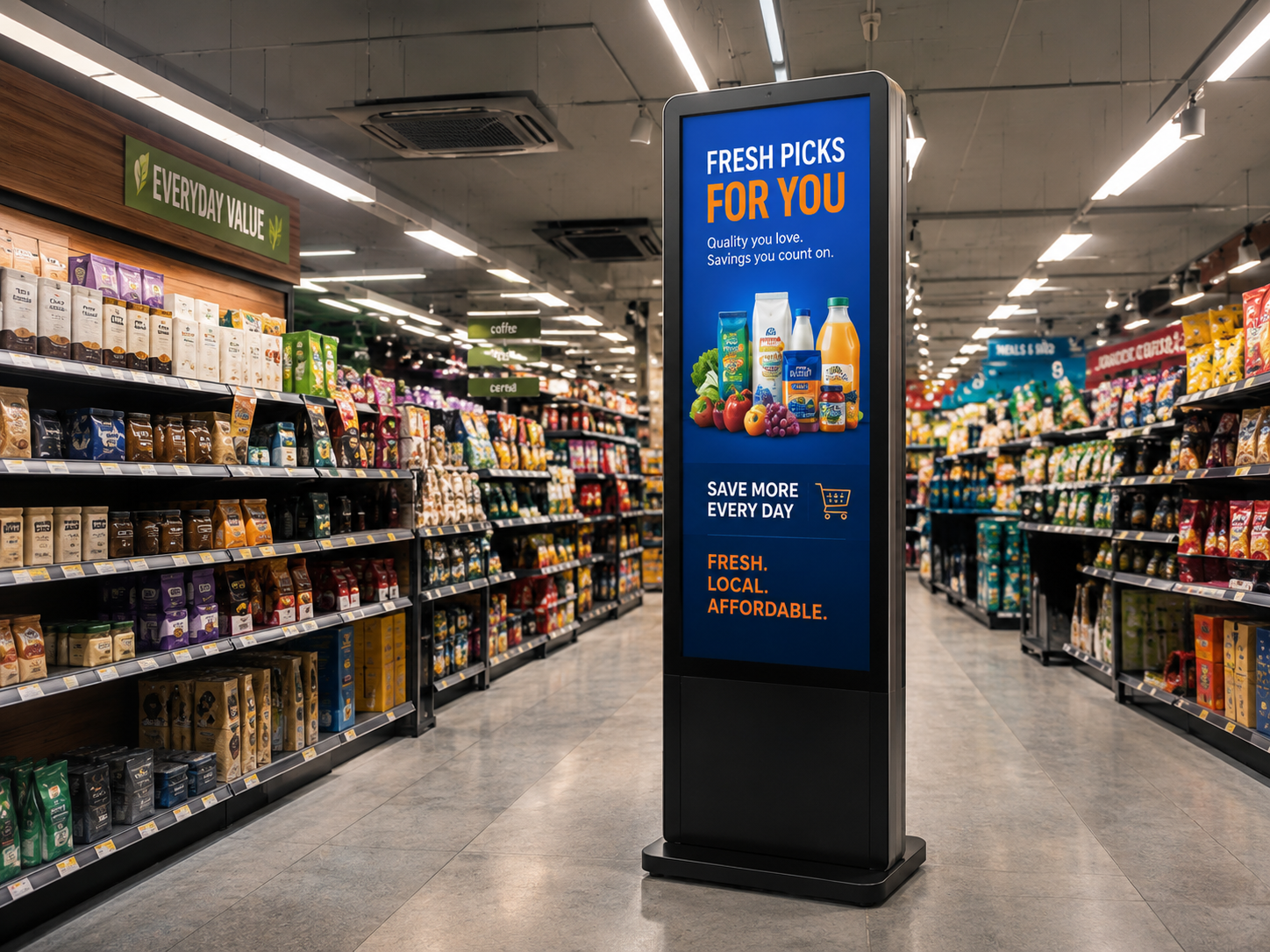 Retail environments with anti-glare film