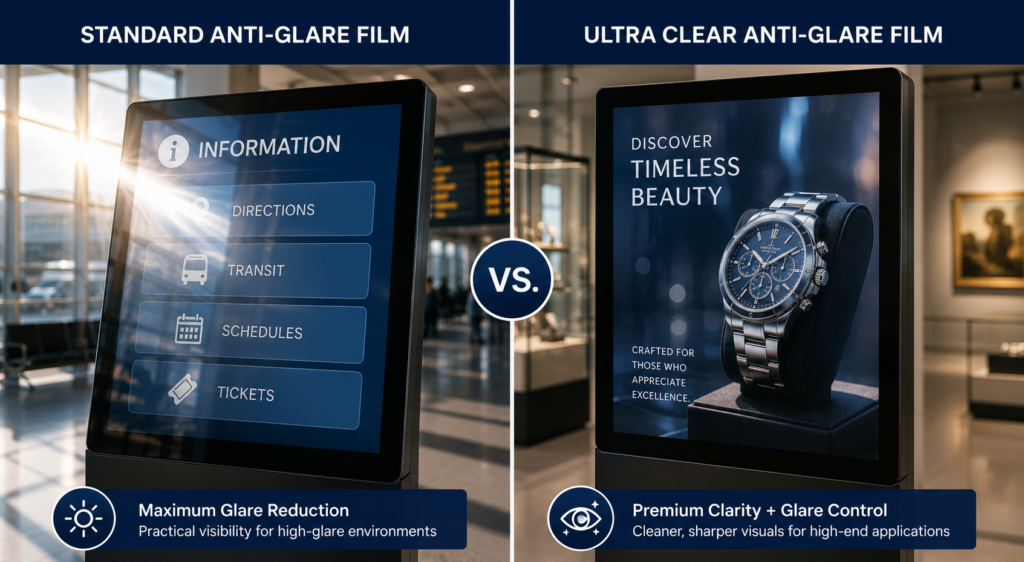 Standard vs Ultra Clear Anti-Glare Film